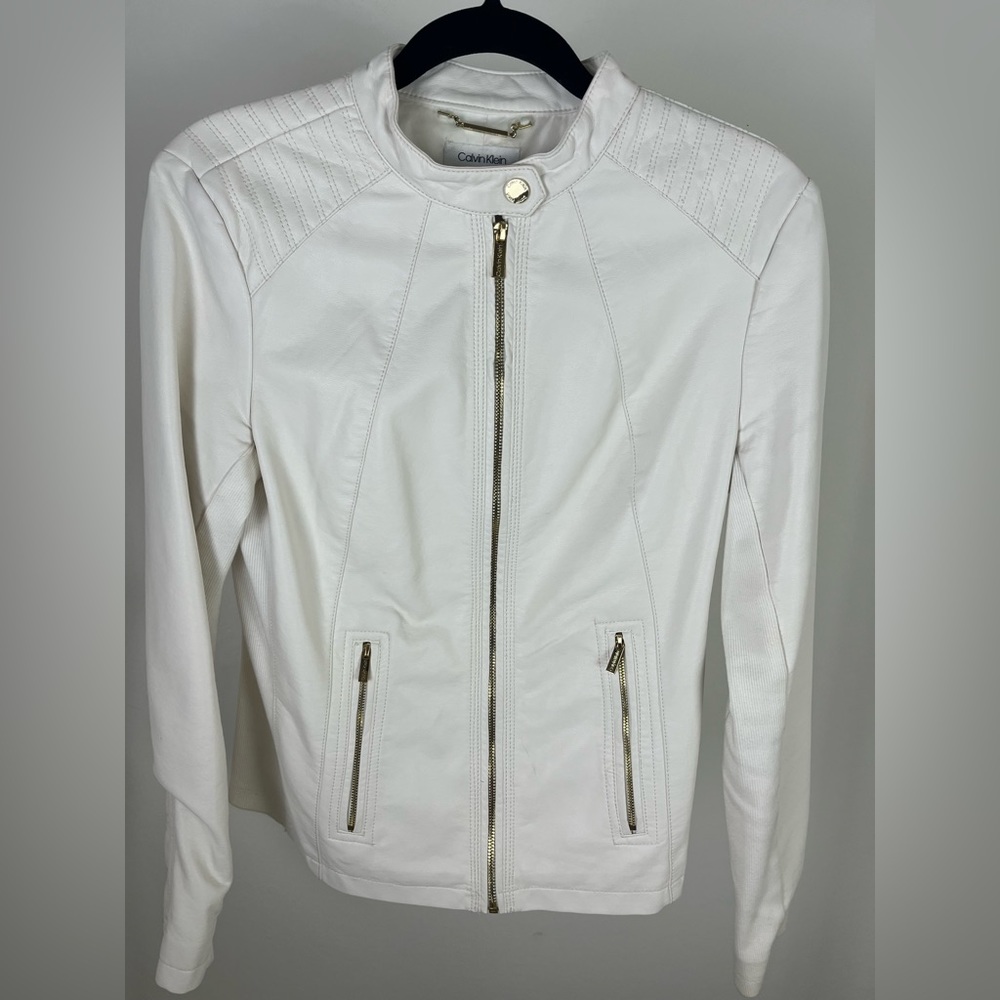 Calvin Klein White leather jacket